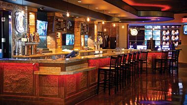 The bar inside 99 Hops House at Hollywood Casino St. Louis, Missouri.