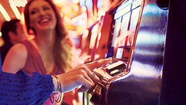 Woman at slot machine