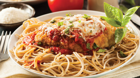 chicken parm with spaghetti